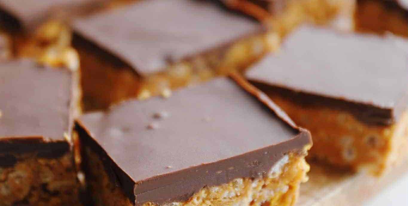 Chokoladebarer med Rice Krispies