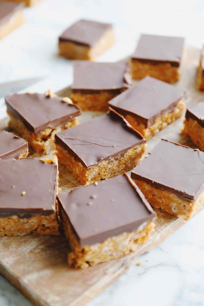 Chokoladebarer med Rice Krispies