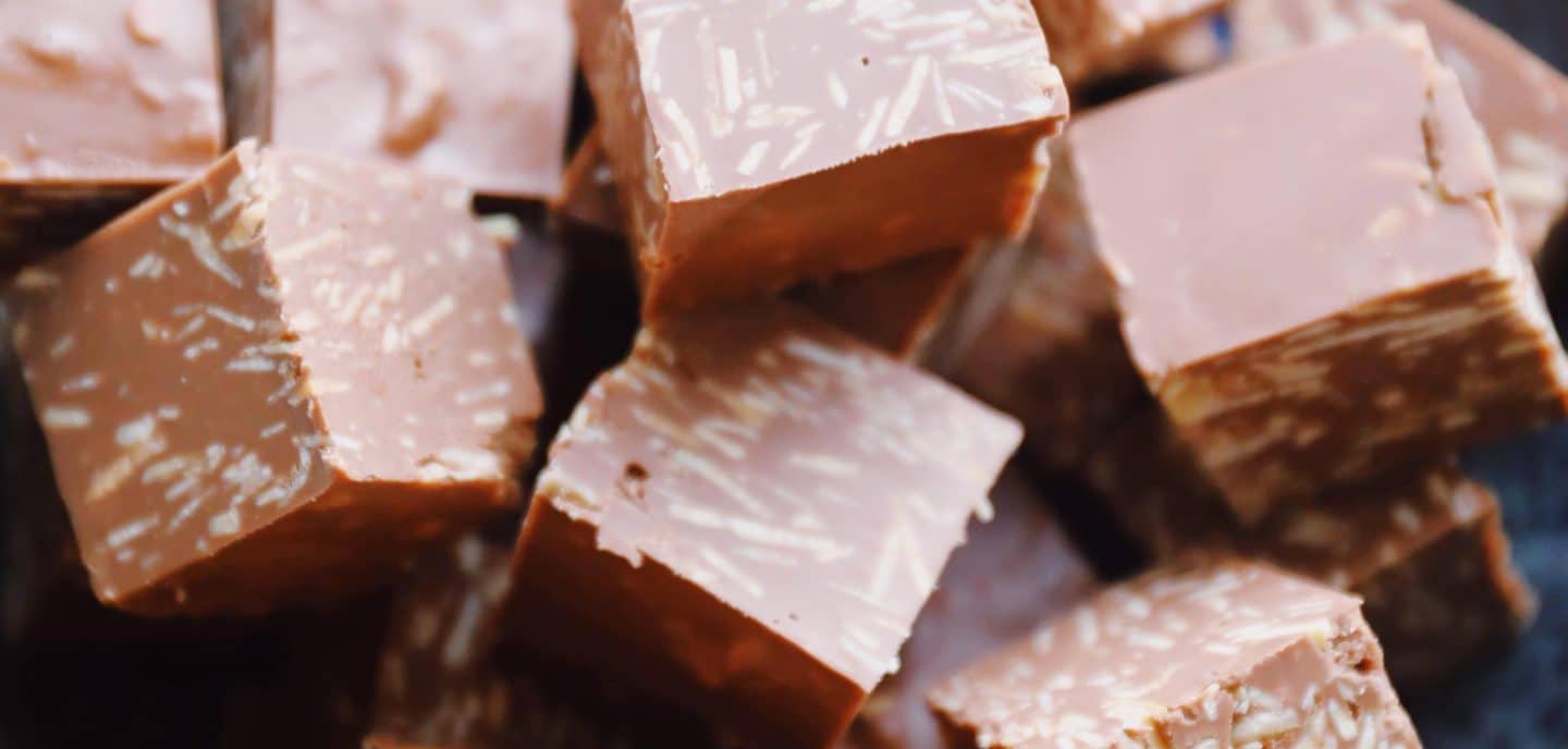 Nougatbidder med mandelsplitter