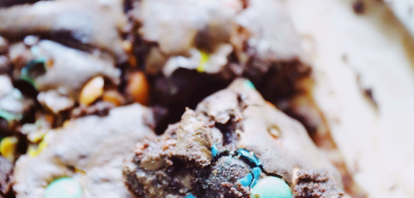 Brownie med nutella og M&Ms