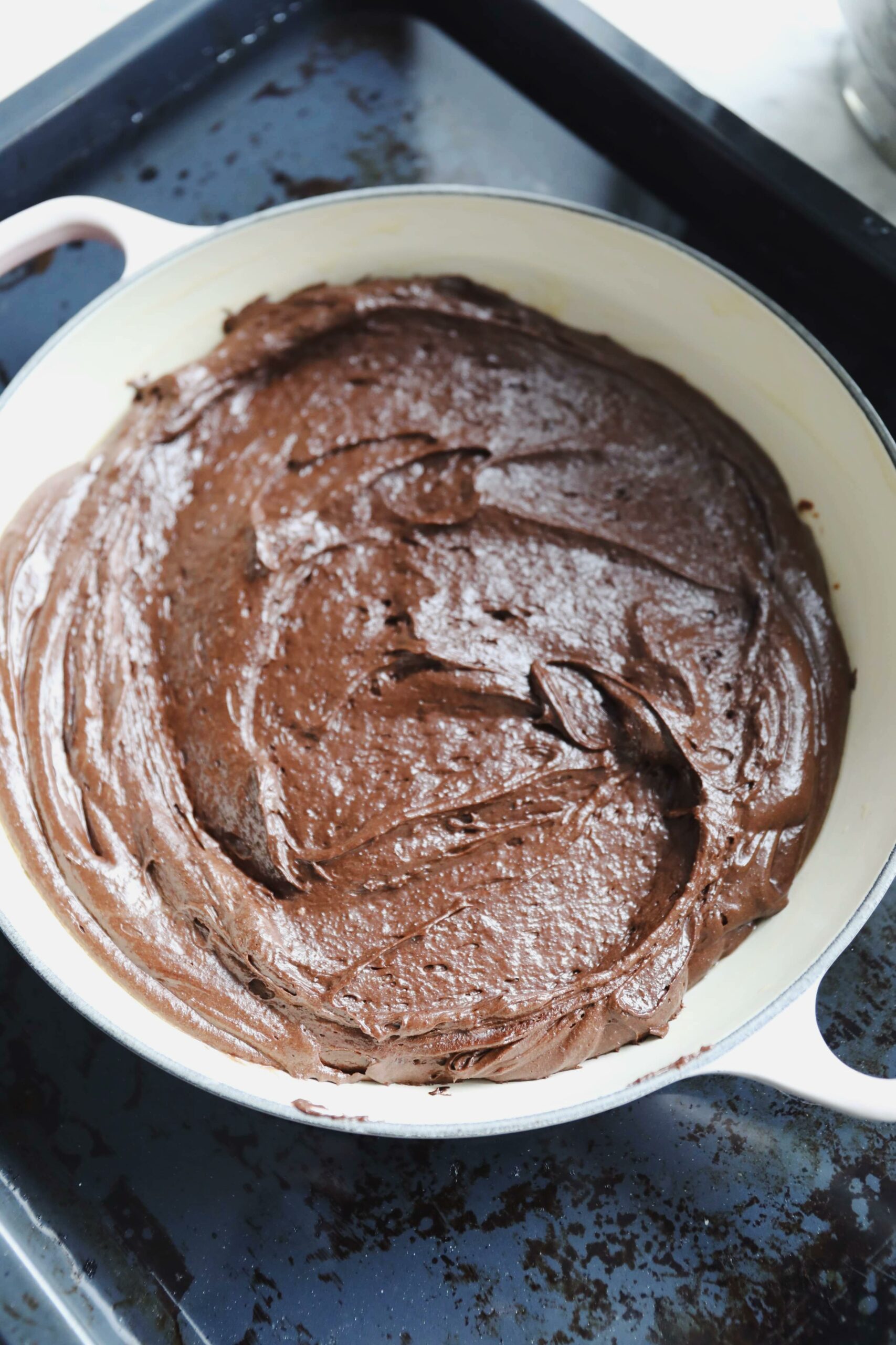 Brownie skillet pudding