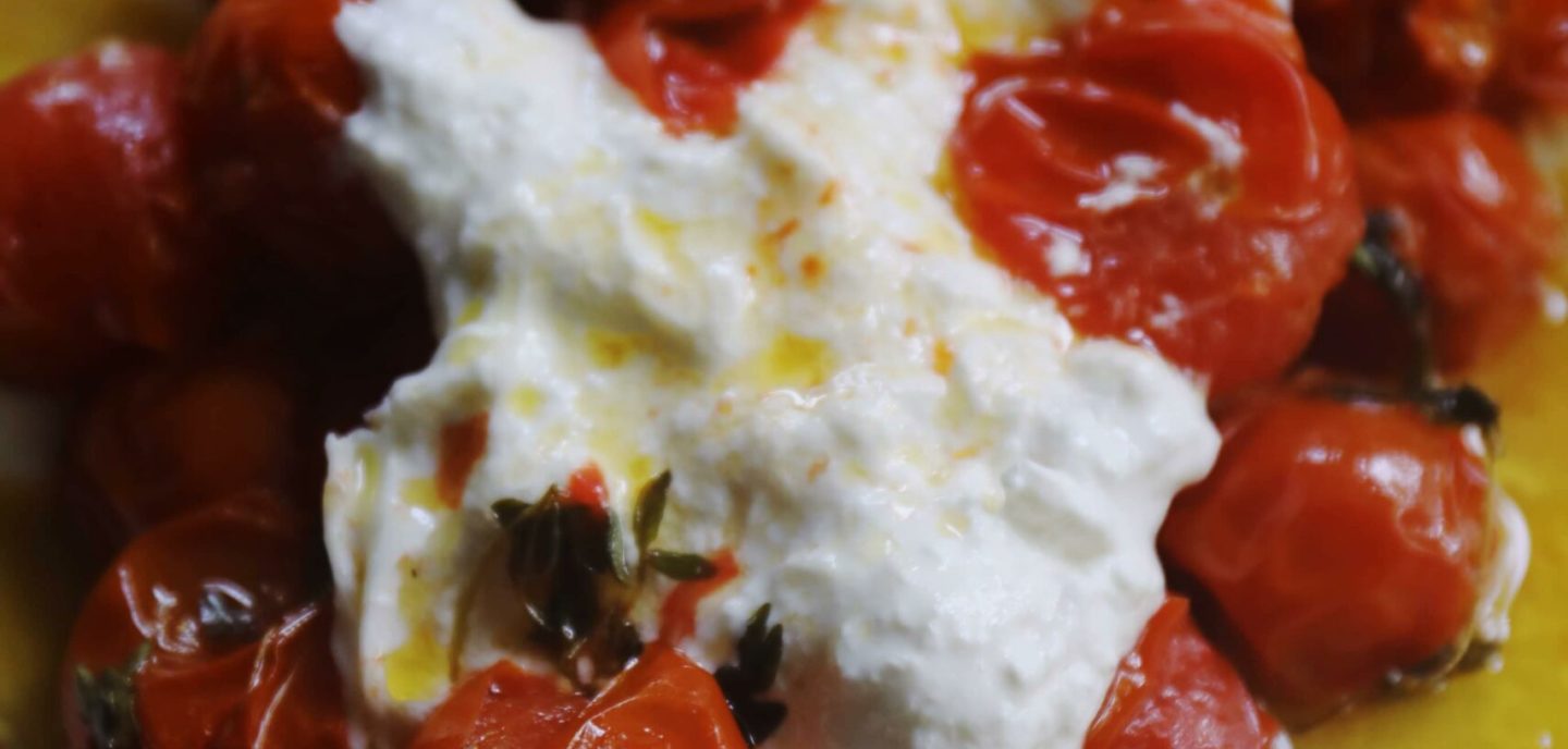 Confiterede tomater med burrata