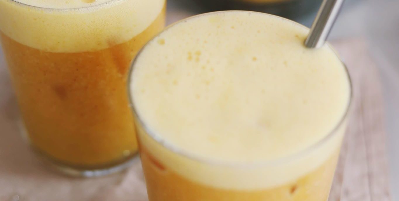 Fersken og appelsin shake