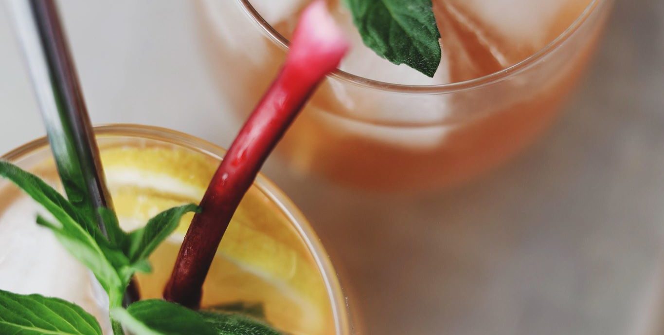 Gin og Tonic med rabarber og hyldeblomst