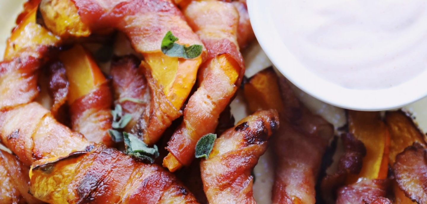 Græskarfritter med bacon