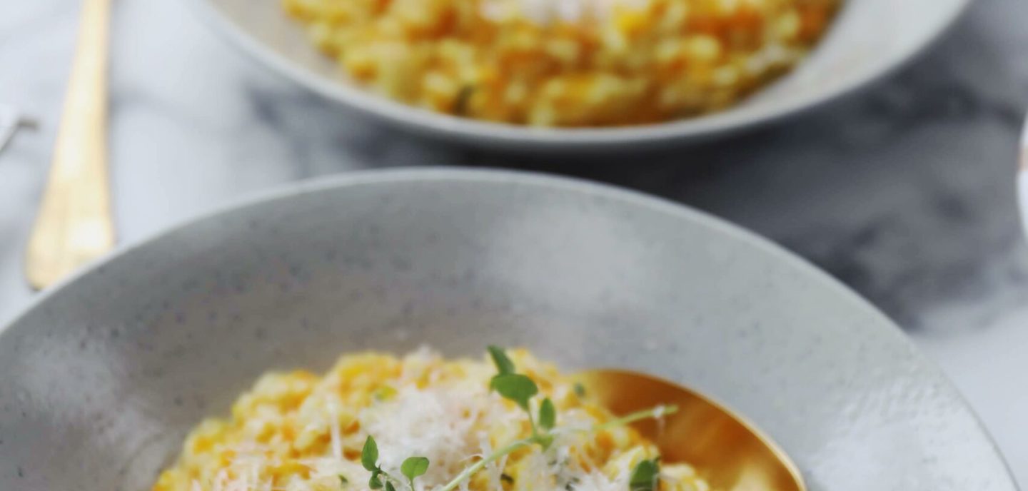 Græskarrisotto med timian og gulerod