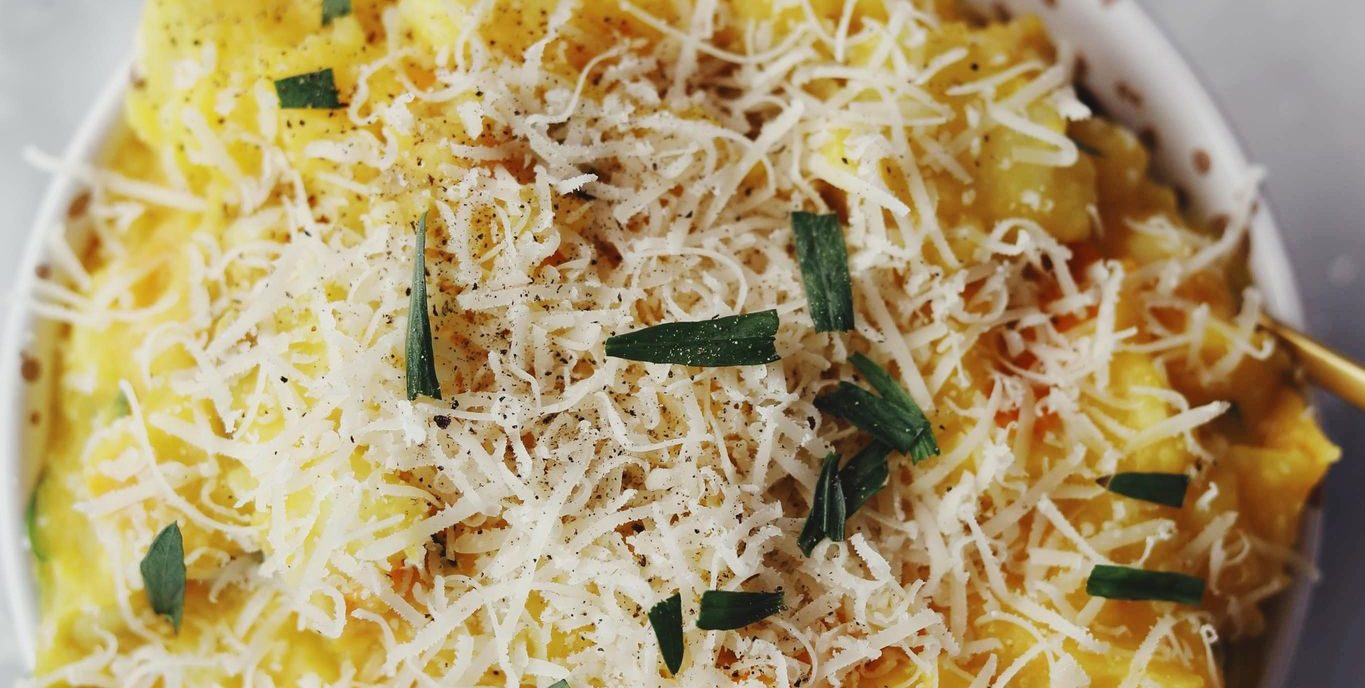 Grov mos med græskar og kartofler