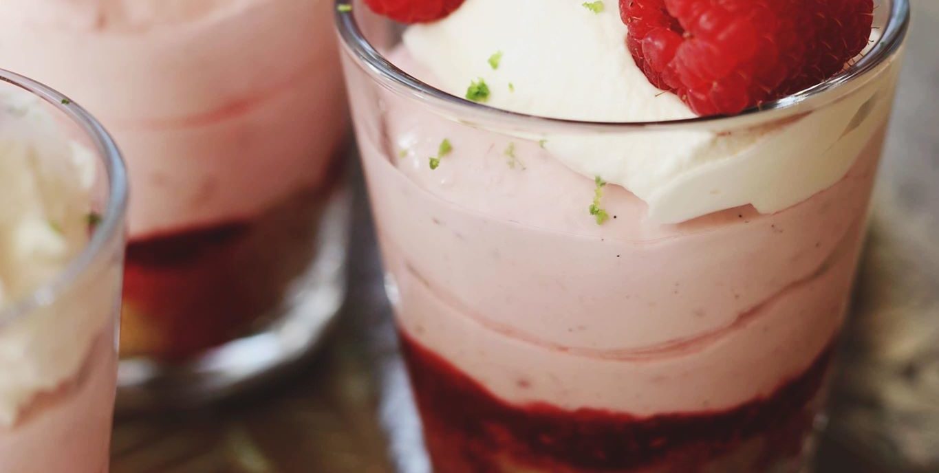 Hindbær cheesecake i glas
