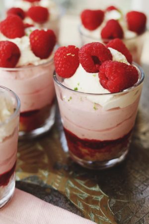Hindbær cheesecake i glas