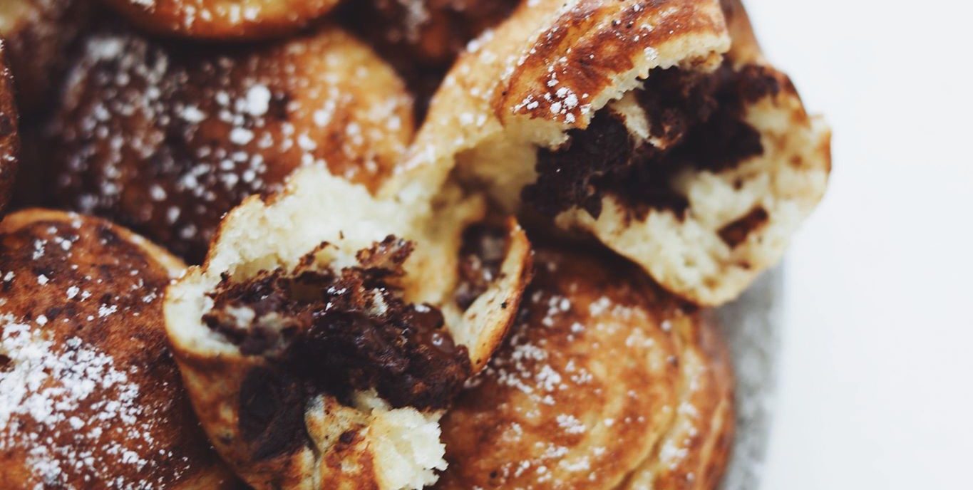 Hjemmelavede æbleskiver med fyld