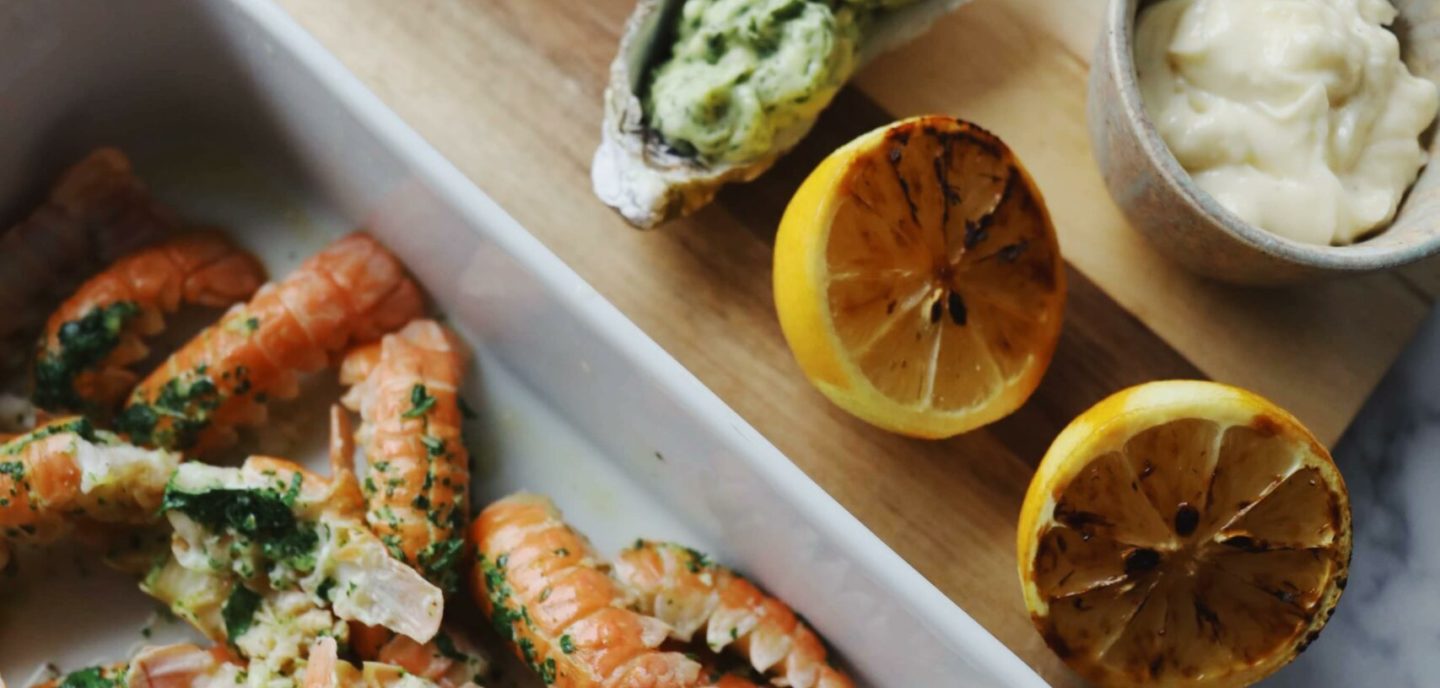 Jomfruhummerhaler med hvidløg og persille