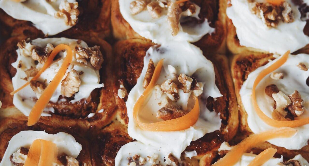 Kanelsnegle a la gulerodskage