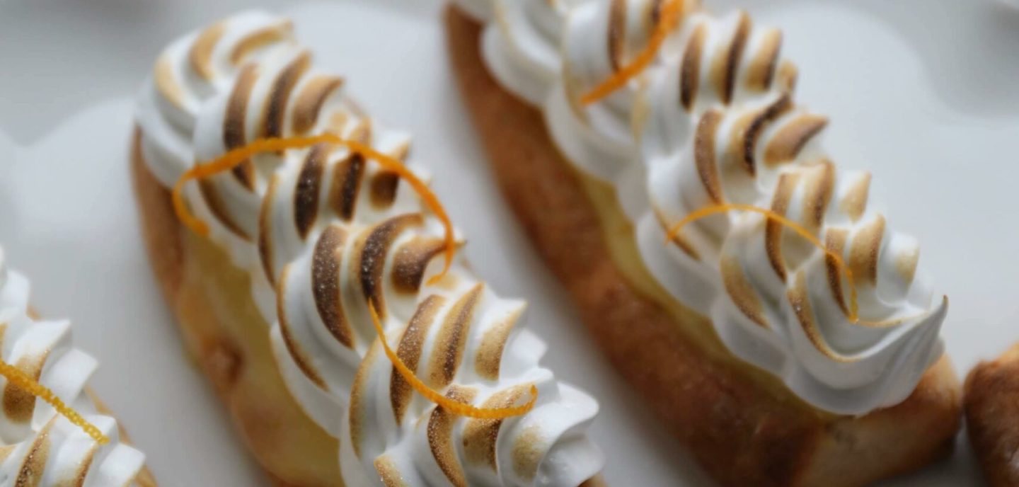 Kransekagedessert med appelsin og marengs