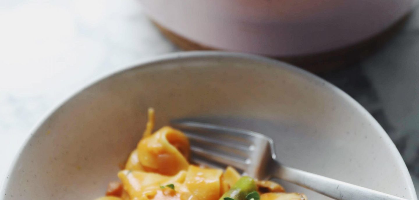 One pot pasta med kylling og asparges