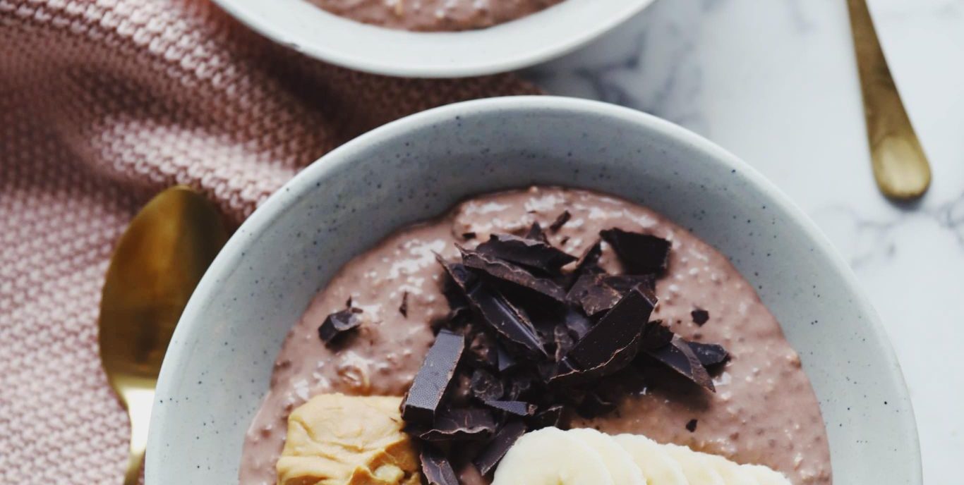 Overnight oats med banan og kakao