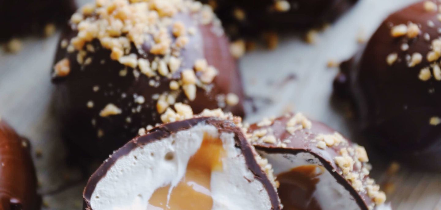 P-tærte flødeboller med kaffe og karamel