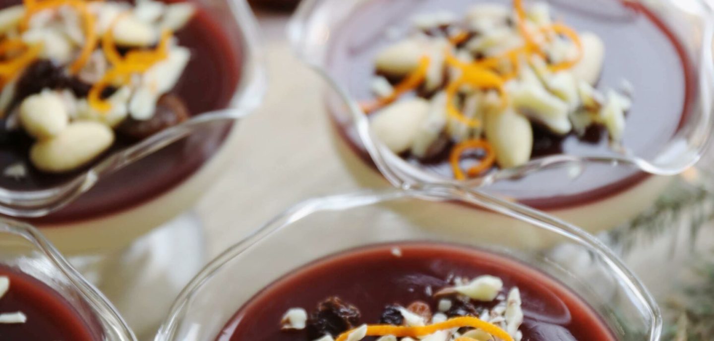 Panna Cotta med appelsin og gløgg-gelé