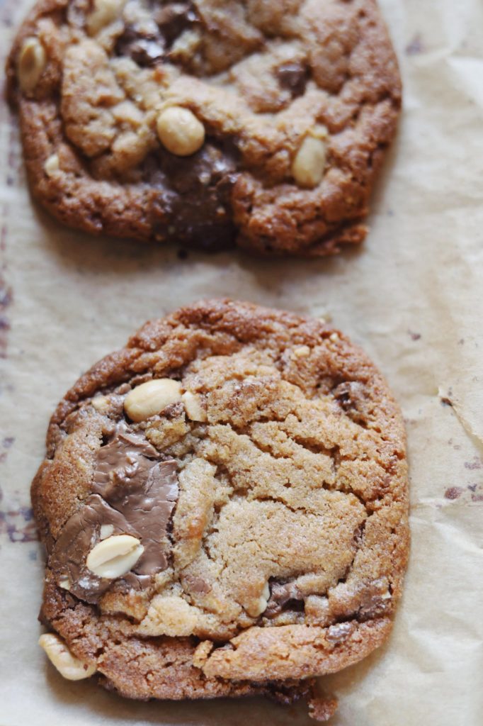 Peanutbutter cookies med chokolade