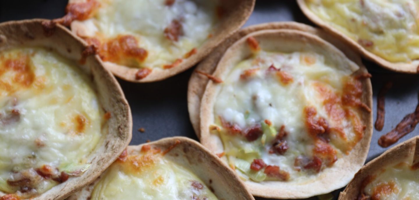 Tacoskåle med porre og bacon