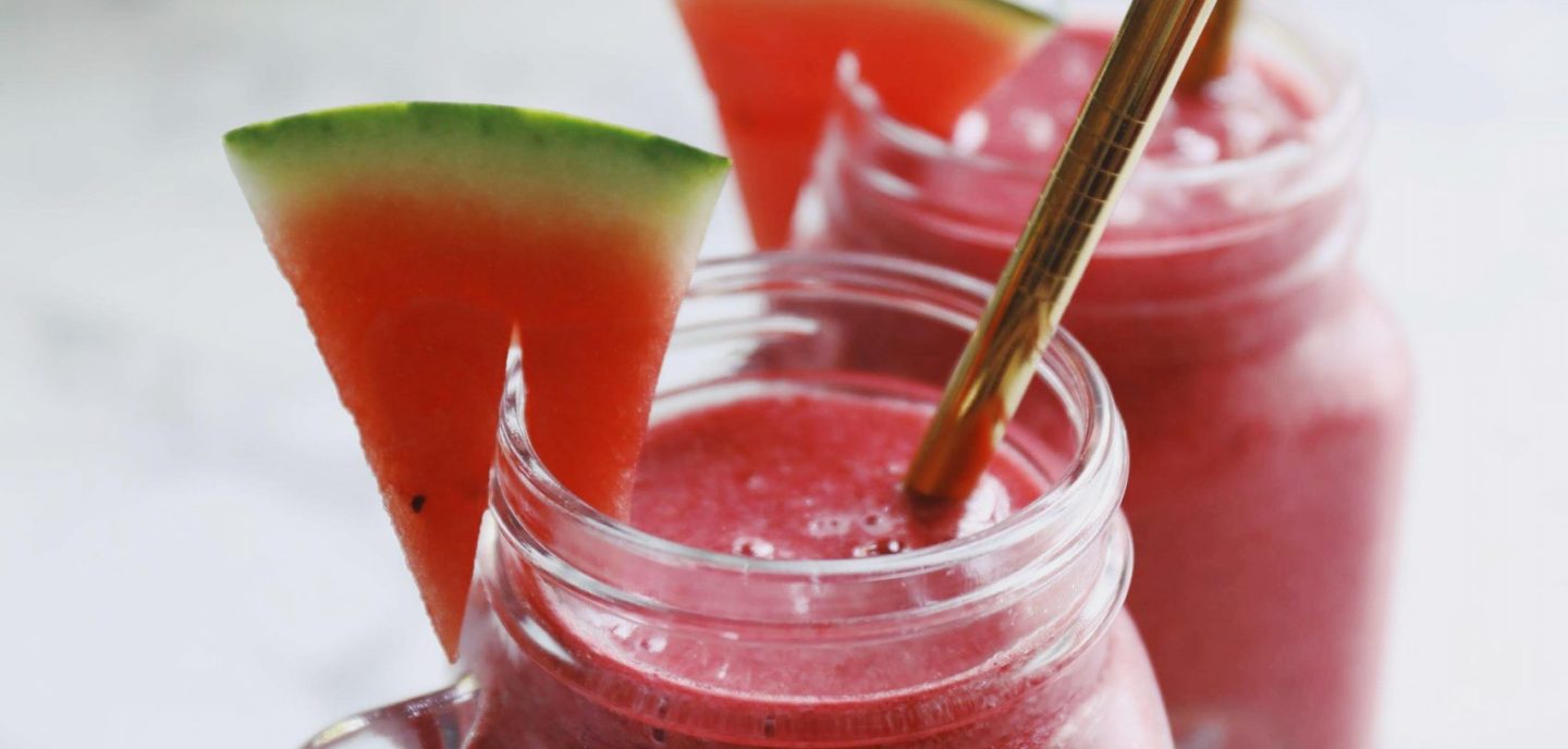 Vandmelonshake med hindbær