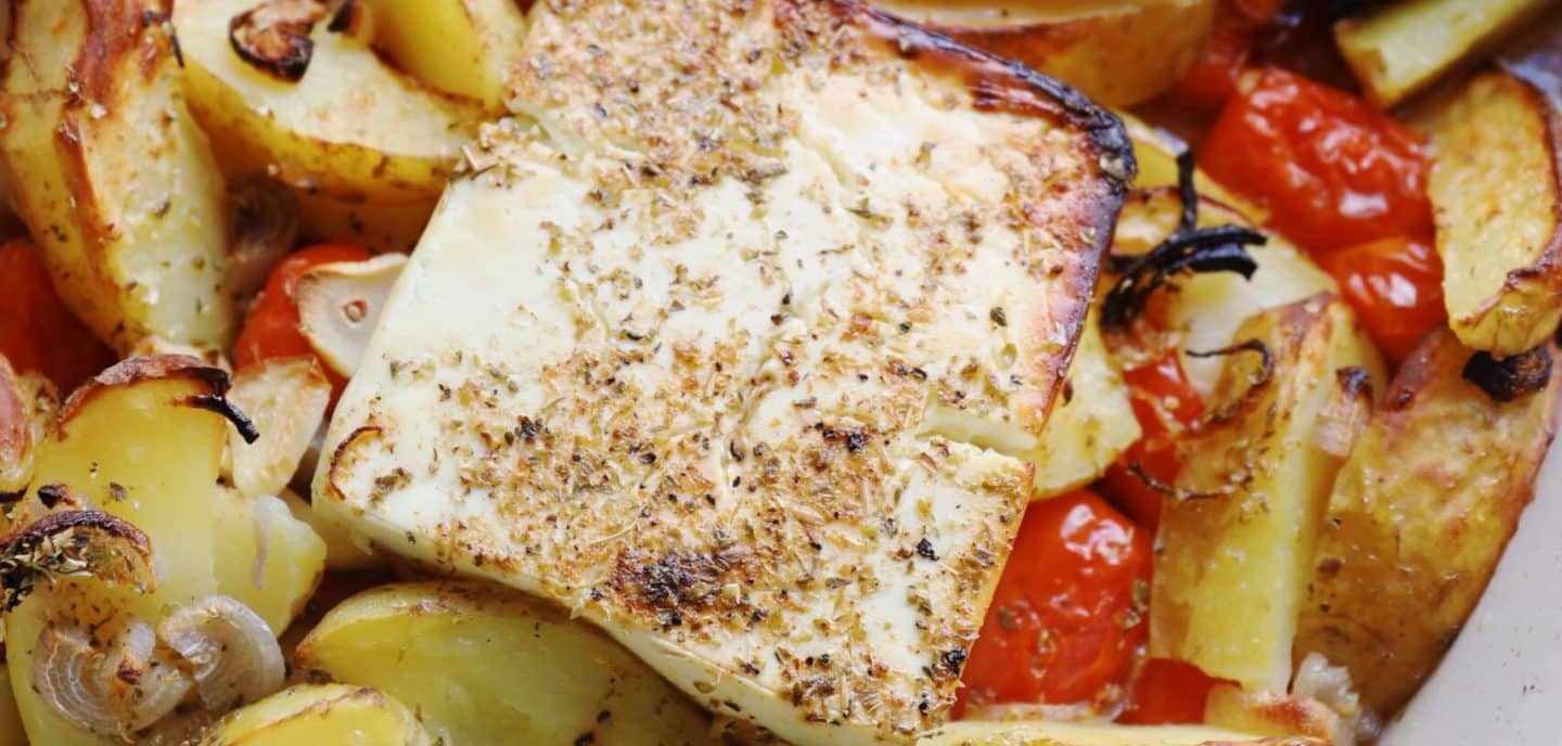 Bagt feta med kartofler