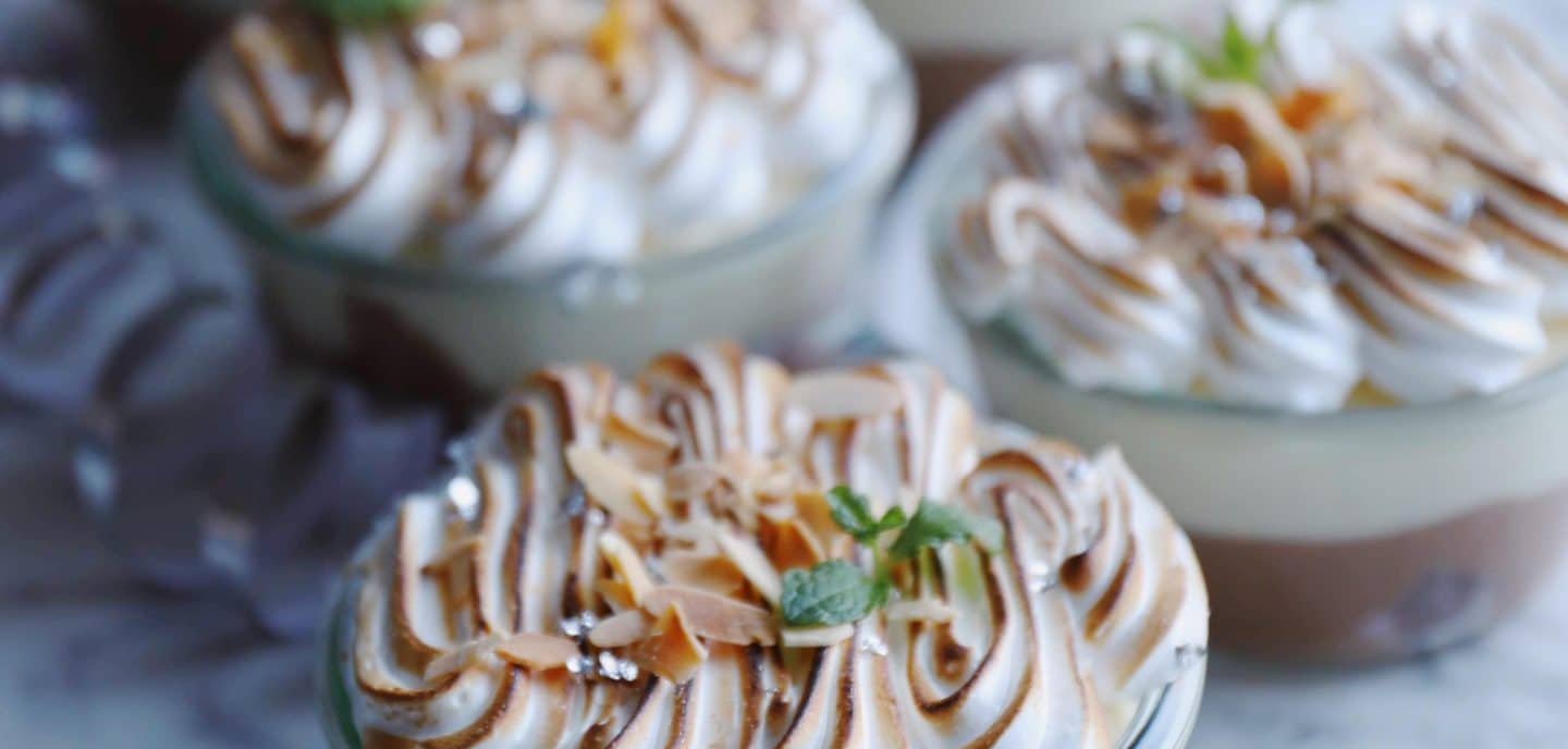 Chokolademousse med passionsfrugtmousse