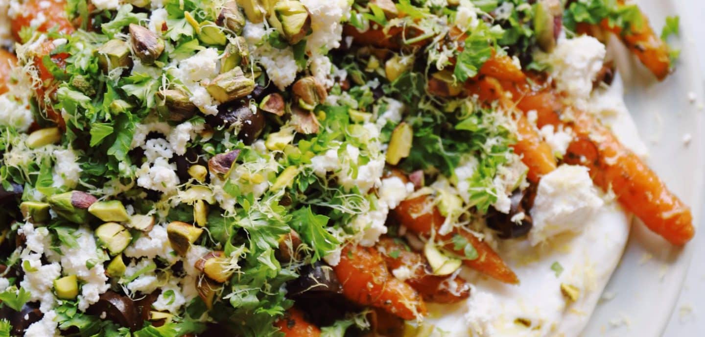 Baked carrots with pesto