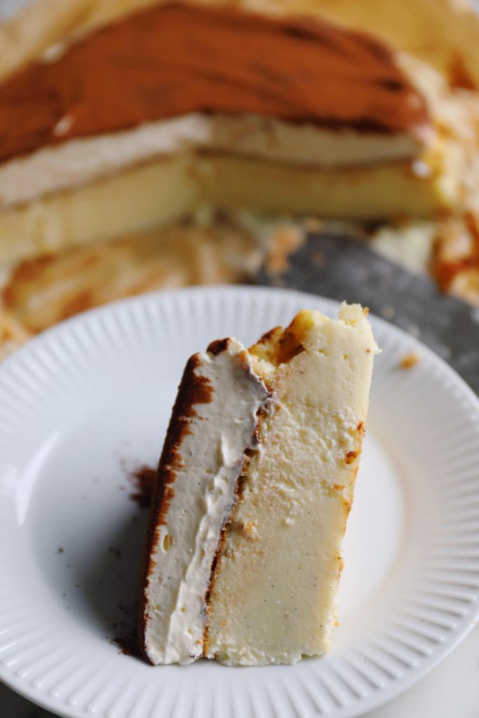 Basque burnt cheesecake with tiramisu