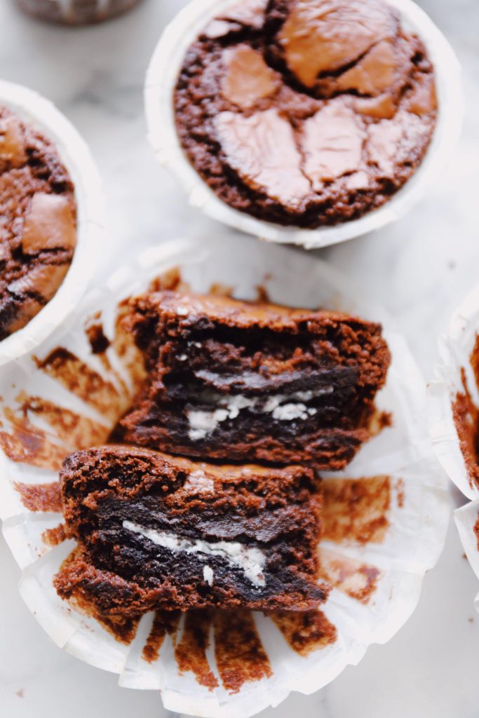 Brownie muffins with Oreo