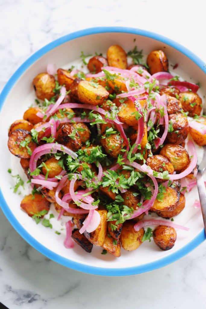 Feta cream with crispy potatoes