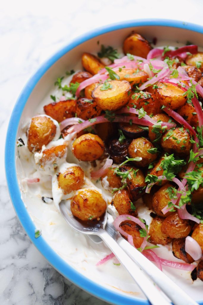 Feta cream with crispy potatoes