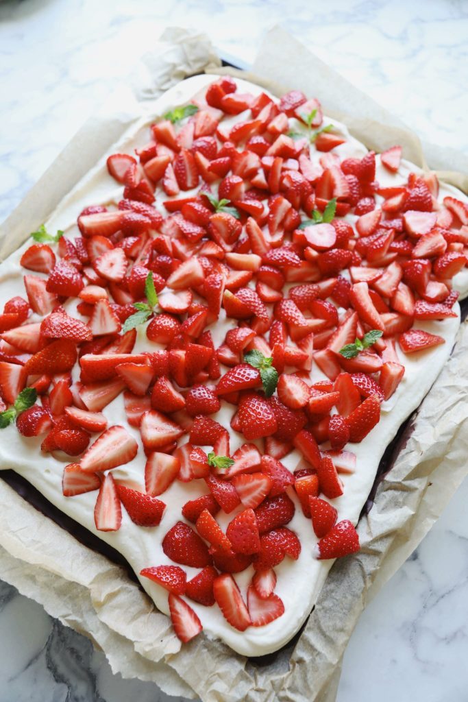 Large strawberry cake