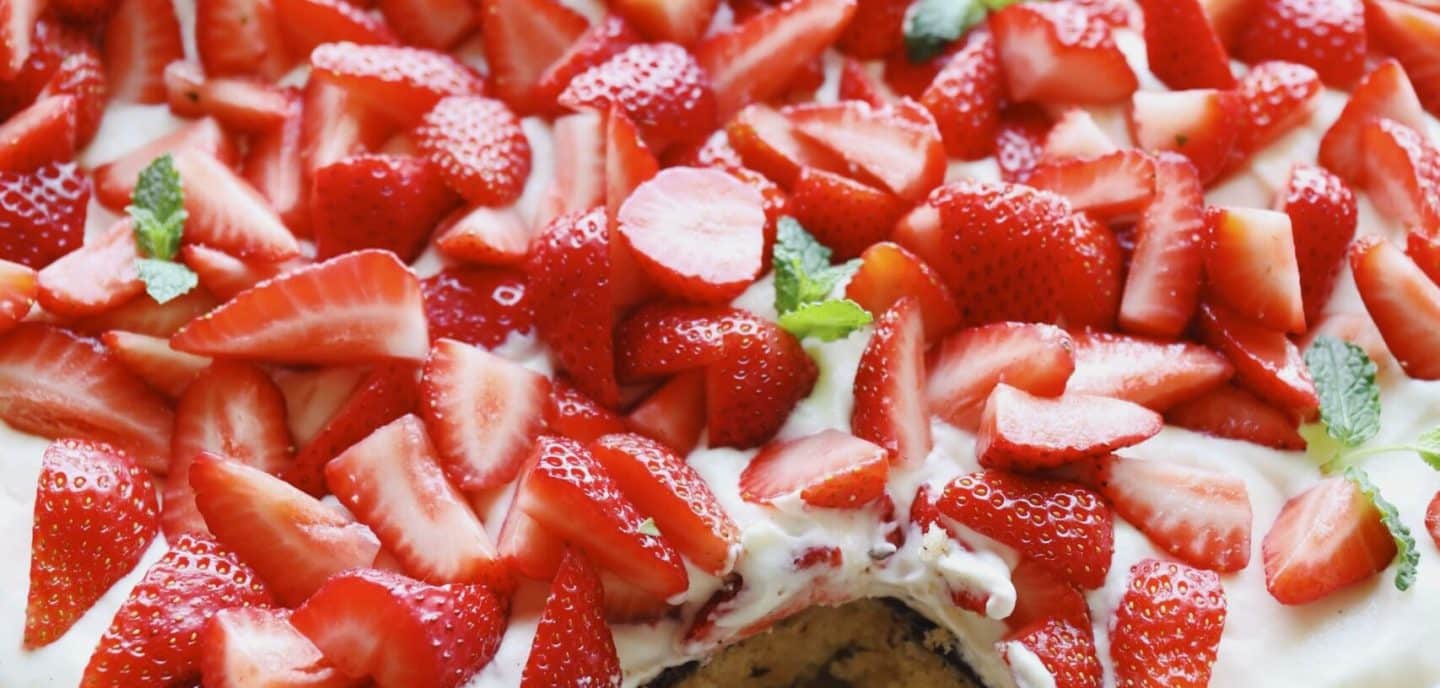 Large strawberry cake