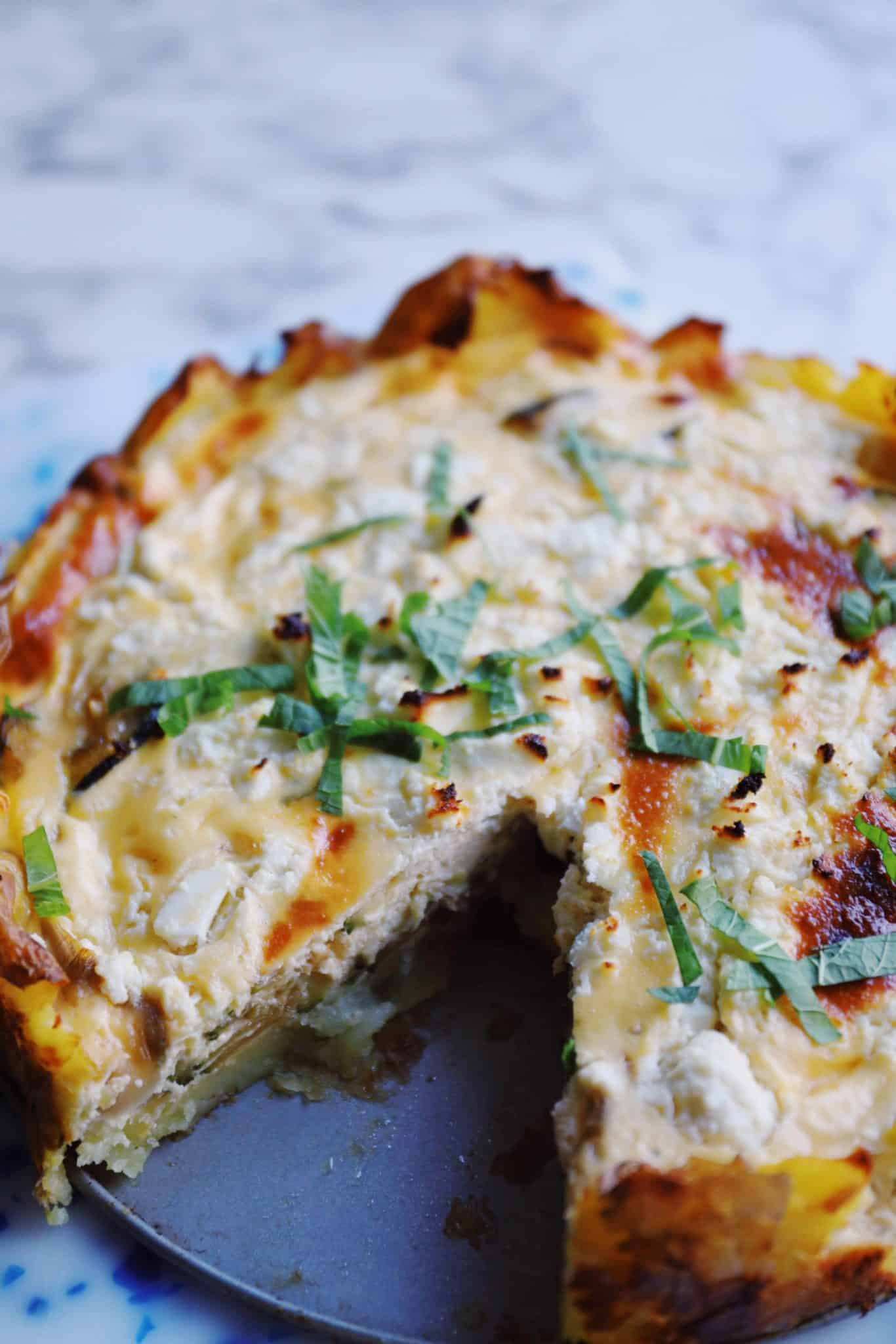 Potato and leek tart - tart with potato crust