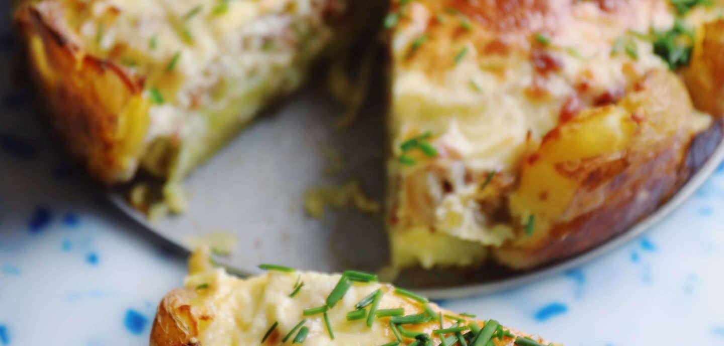 Kartoffeltærte med porre