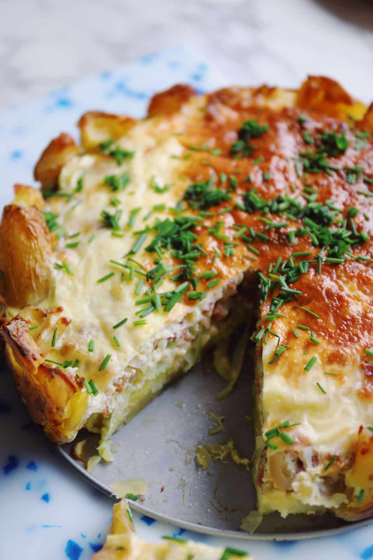 Potato and leek tart - tart with potato crust