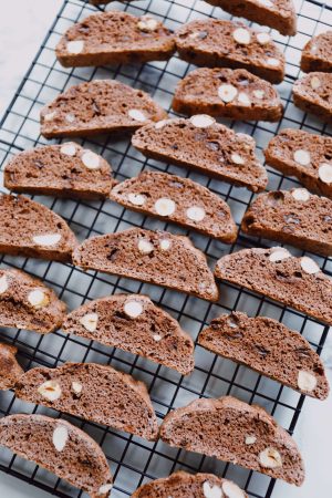 Biscotti med chokolade