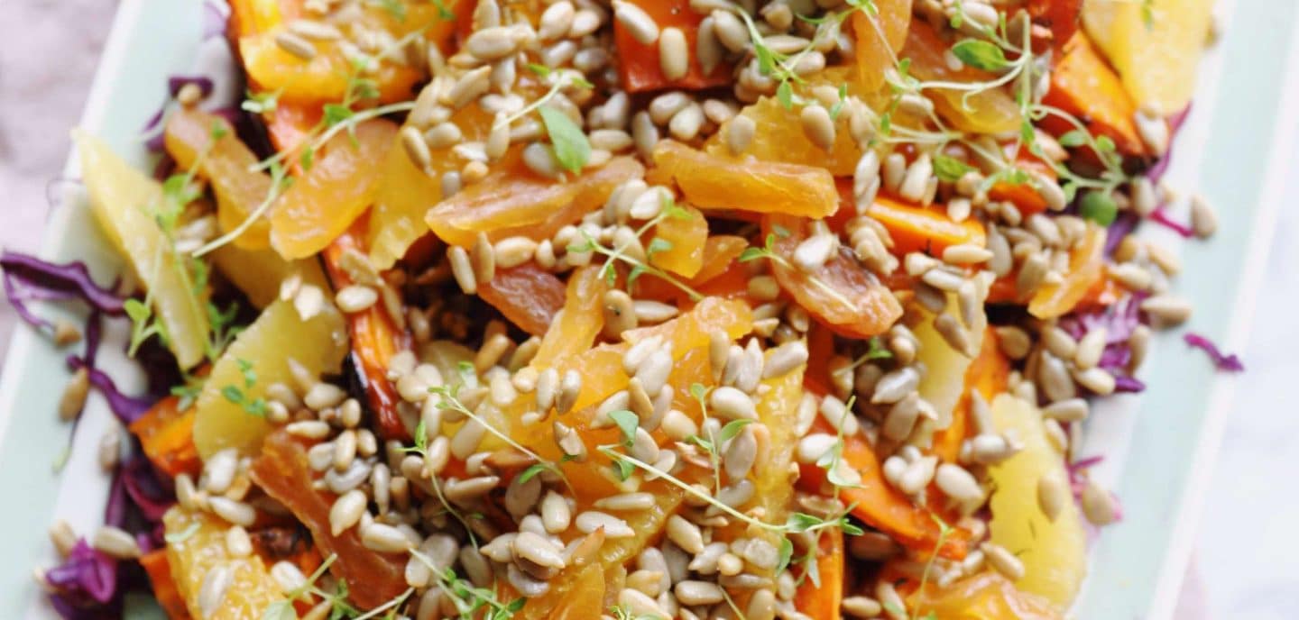 Rødkålssalat med bagte gulerødder