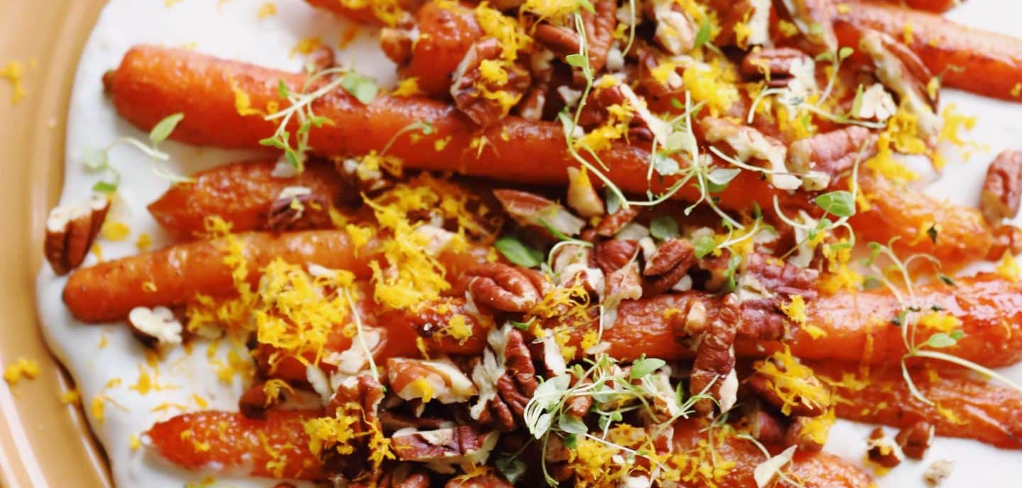 Bagte gulerødder med kanel og feta