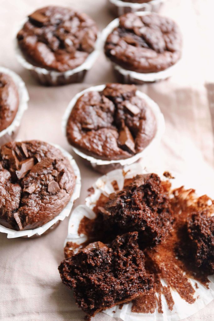 Chokolademuffins med hytteost