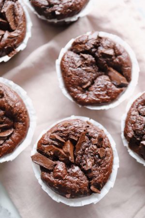 Chokolademuffins med hytteost