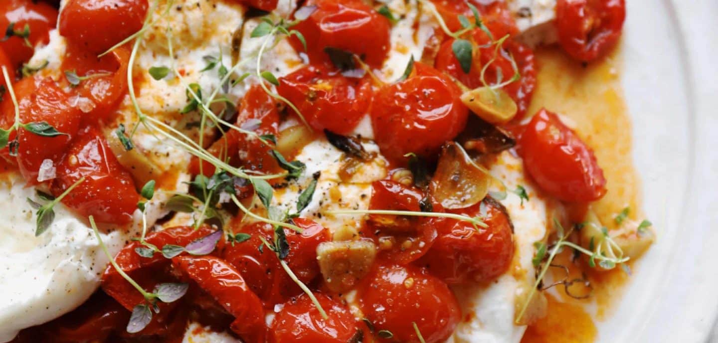 Burrata med langtidsbagte tomater
