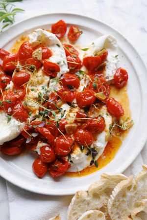 Burrata med langtidsbagte tomater