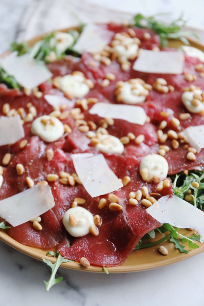 Carpaccio med trøffelmayo