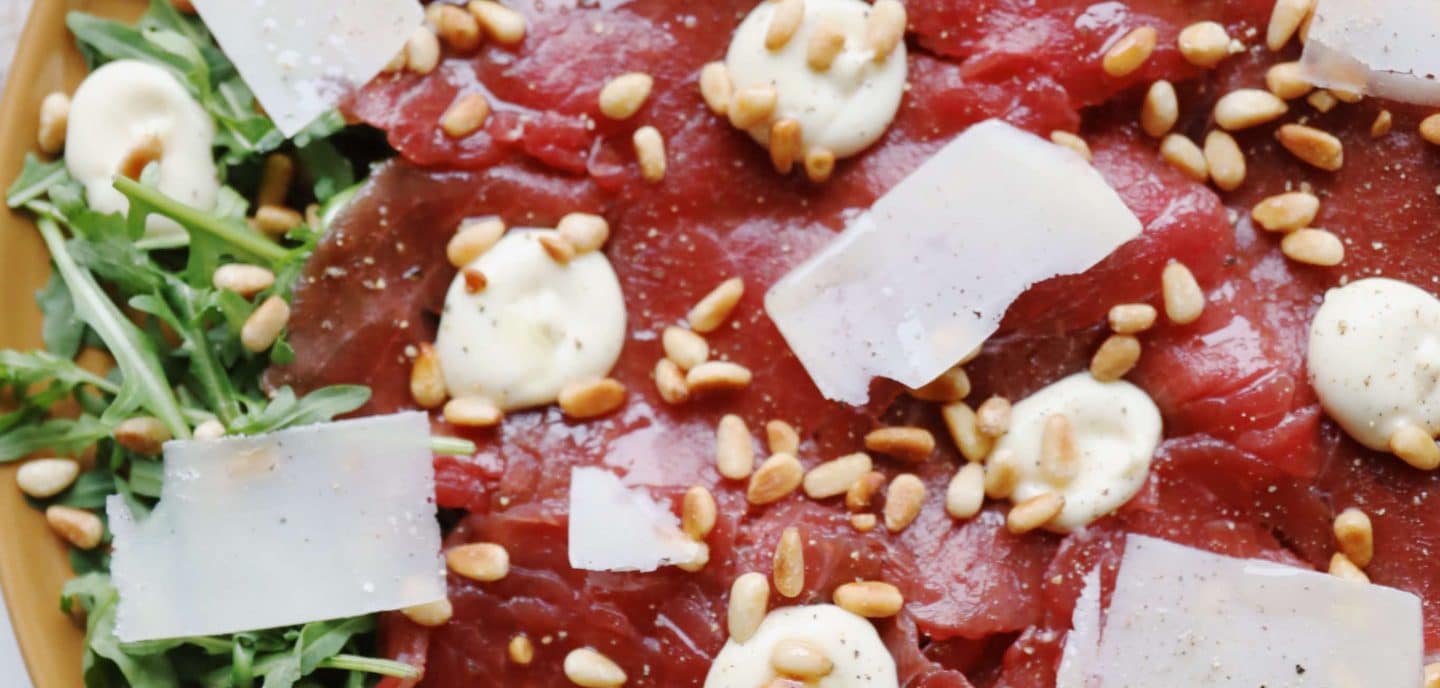 Carpaccio med trøffelmayo