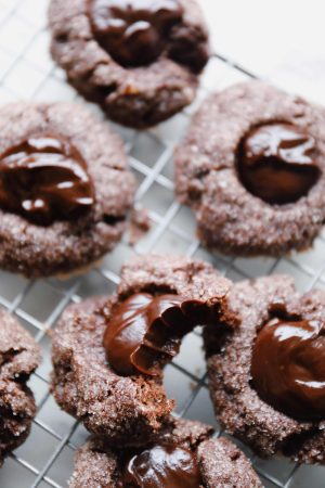 Chokoladecookies med ganache