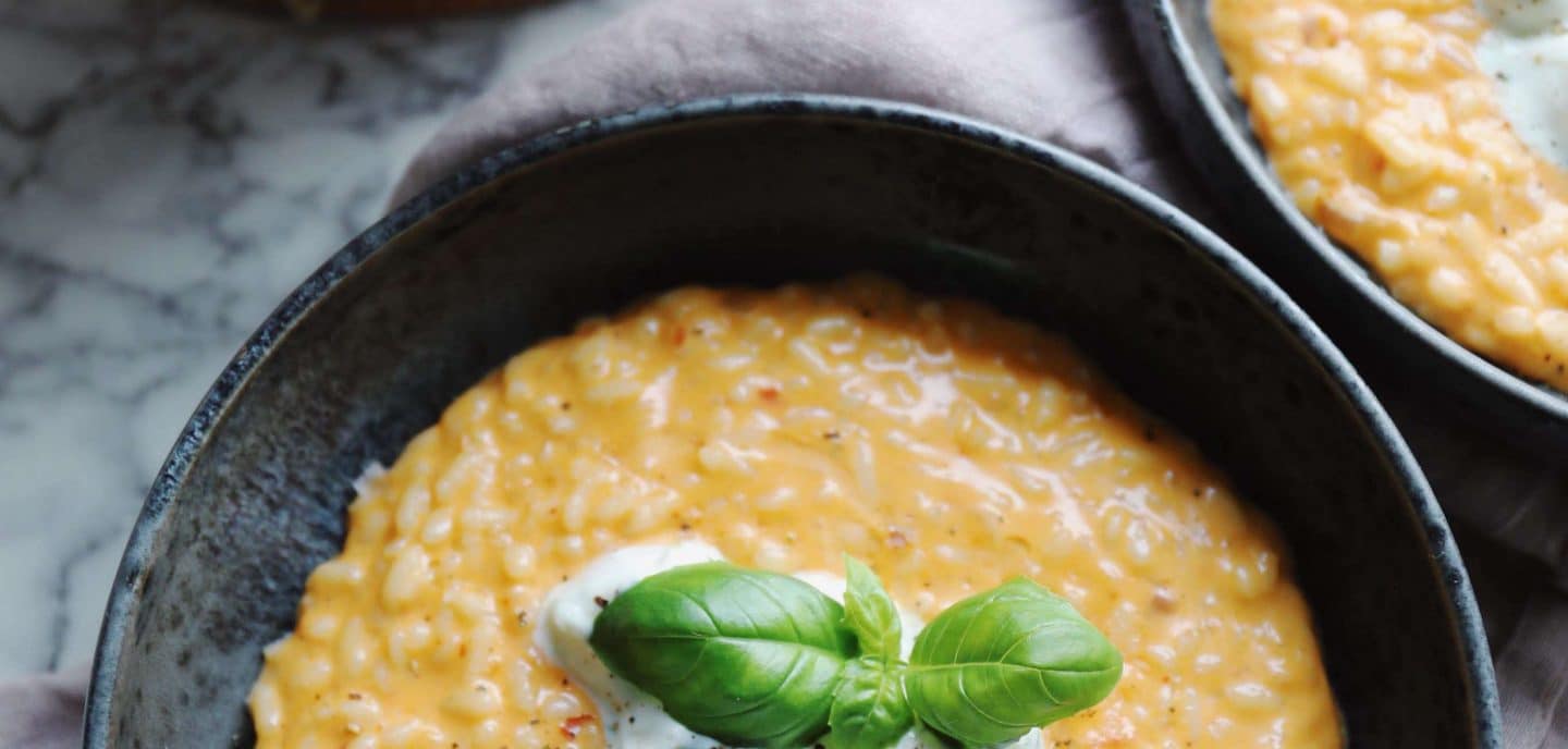 Spicy vodka risotto