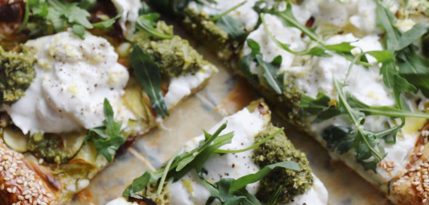 Butterdejstærte med kartofler og squash