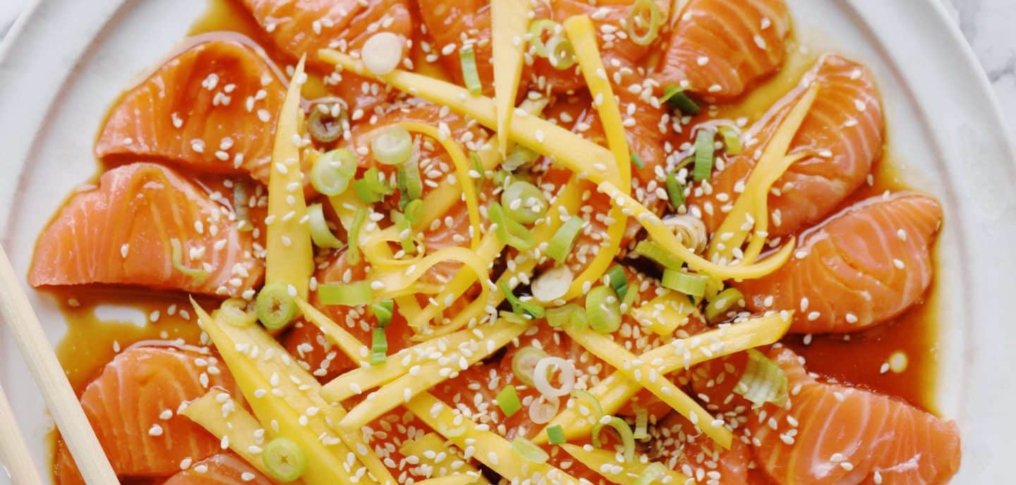 Lakse sashimi med ponzu