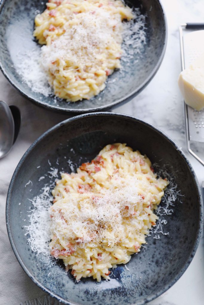 Orzo carbonara